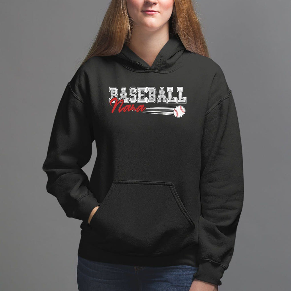 Baseball Mom Hoodie I'm Not Yelling This is My Baseball Nana Voice TS09 Black Printyourwear