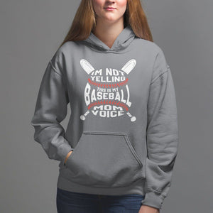 Baseball Mom Hoodie I'm Not Yelling This is My Baseball Nana Voice TS09 Charcoal Printyourwear