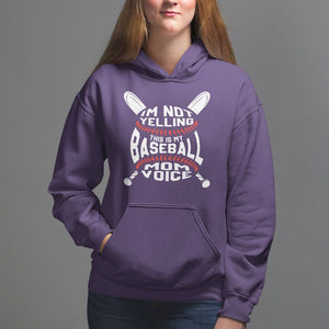 Baseball Mom Hoodie I'm Not Yelling This is My Baseball Nana Voice TS09 Purple Printyourwear