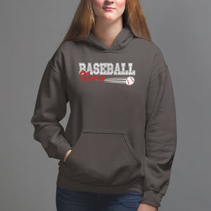 Baseball Mom Hoodie I'm Not Yelling This is My Baseball Nana Voice TS09 Dark Chocolate Printyourwear