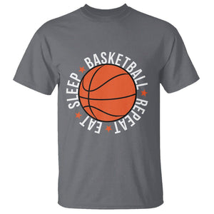 Basketball Lover T Shirt Eat Sleep Basketball Repeat TS11 Charcoal Print Your Wear