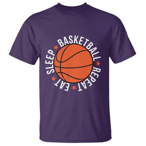 Basketball Lover T Shirt Eat Sleep Basketball Repeat TS11 Purple Print Your Wear