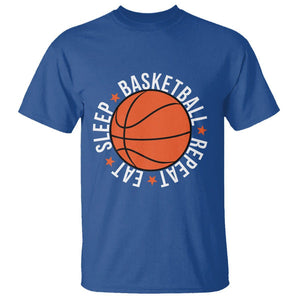 Basketball Lover T Shirt Eat Sleep Basketball Repeat TS11 Royal Blue Print Your Wear