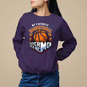 Basketball Mom Sweatshirt My Favorite Basketball Player Calls Me Mom TS09 Purple Printyourwear