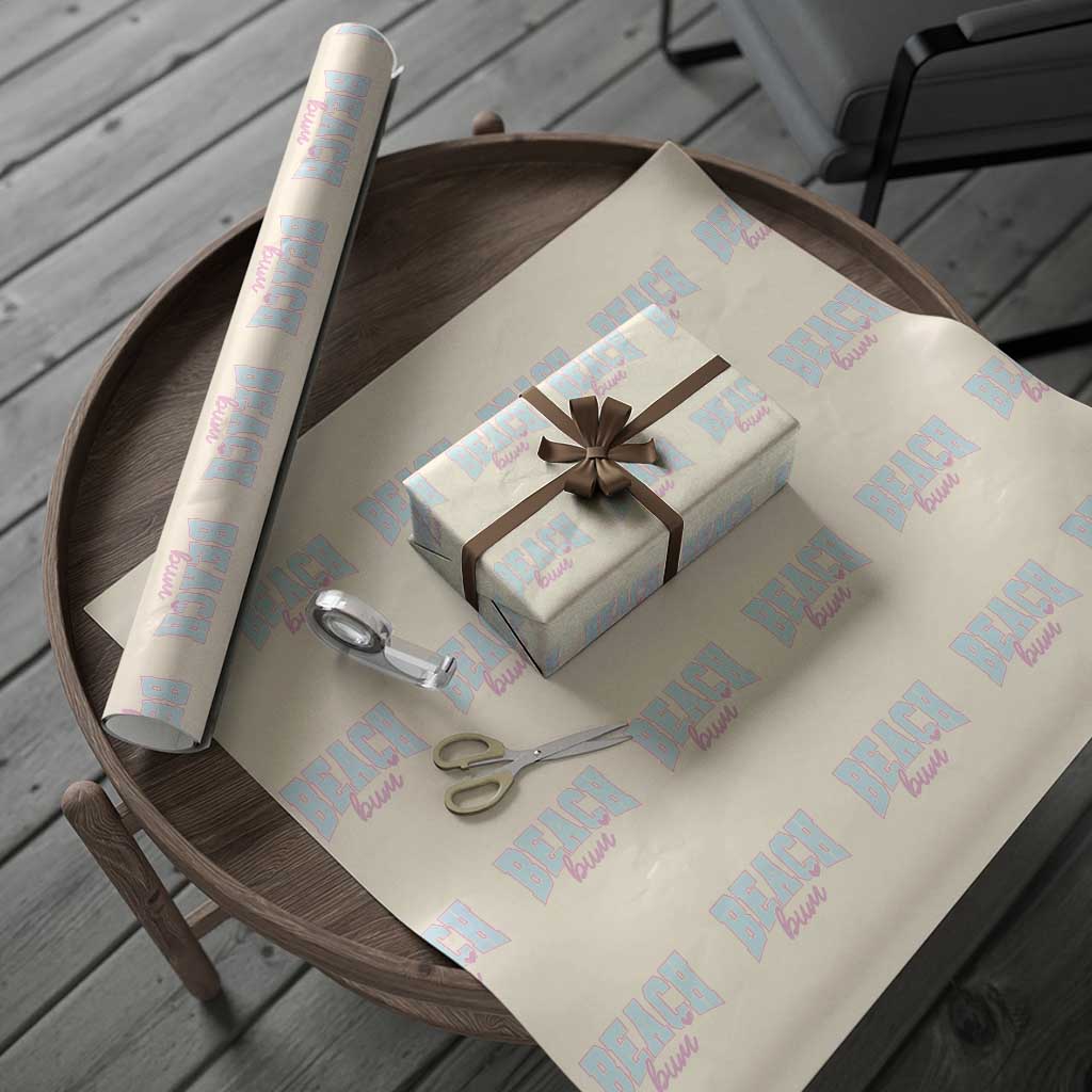 Beach Bum Wrapping Paper Roll Summer Vacation Beach Lovers TS10 Beige Print Your Wear