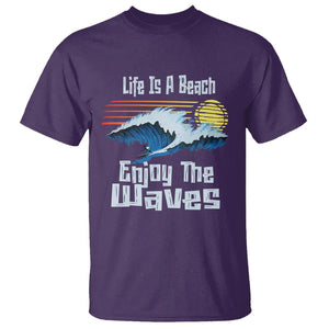 Beach Lover T Shirt Life's A Beach Enjoy The Waves Summer Vacation TS09 Purple Print Your Wear