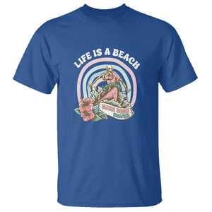 Beach Lover T Shirt Life's A Beach Make Some Waves Summer Vacation TS09 Royal Blue Print Your Wear