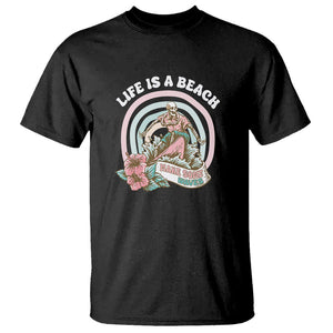 Beach Lover T Shirt Life's A Beach Make Some Waves Summer Vacation TS09 Black Print Your Wear