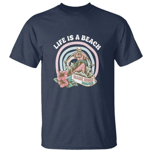 Beach Lover T Shirt Life's A Beach Make Some Waves Summer Vacation TS09 Navy Print Your Wear