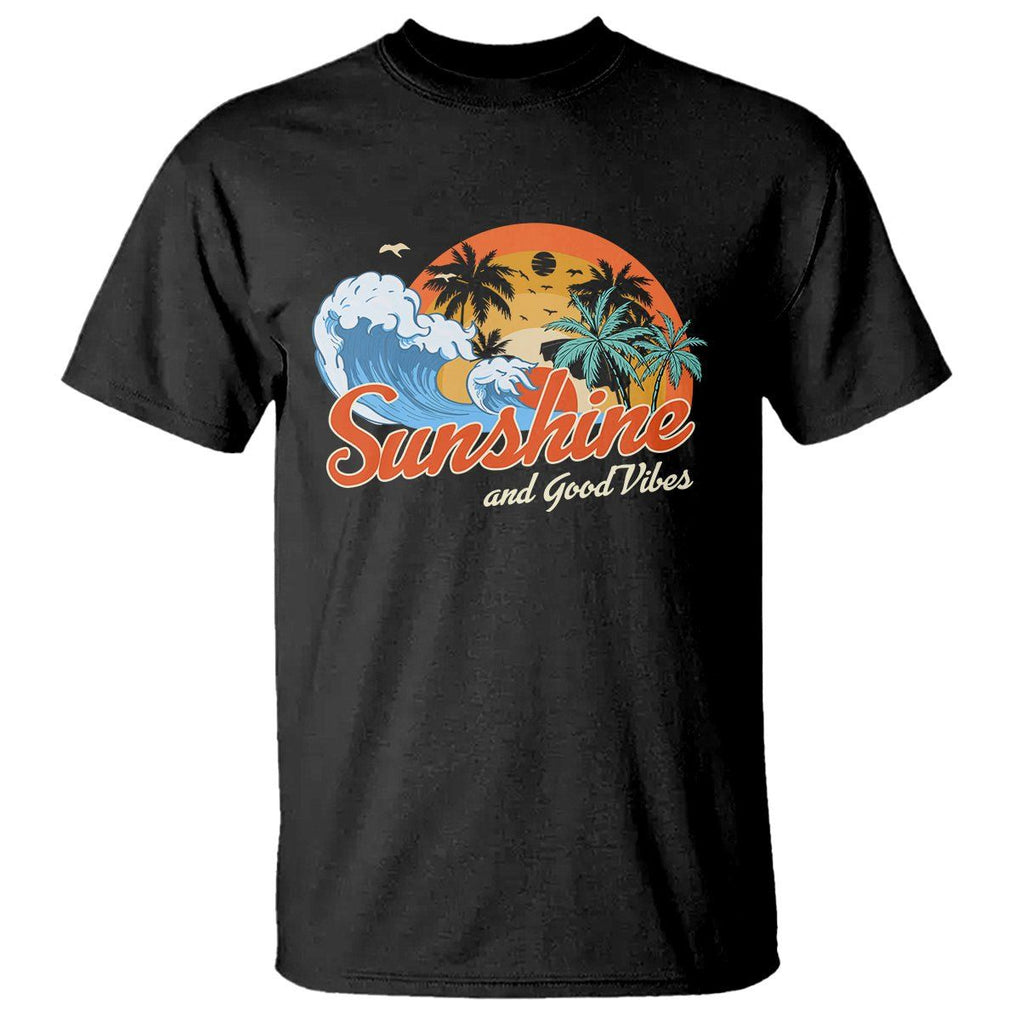 Beach Lover T Shirt Sunshine And Good Vibes Summer Vacation TS09 Black Print Your Wear