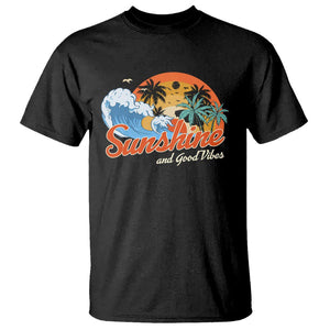 Beach Lover T Shirt Sunshine And Good Vibes Summer Vacation TS09 Black Print Your Wear