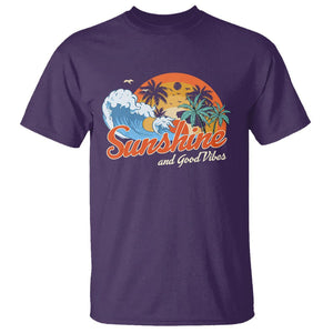 Beach Lover T Shirt Sunshine And Good Vibes Summer Vacation TS09 Purple Print Your Wear