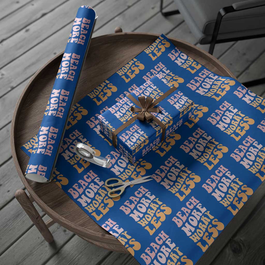 Beach More Worry Less Wrapping Paper Roll Boho Summer Vacation TS12 Blue Print Your Wear