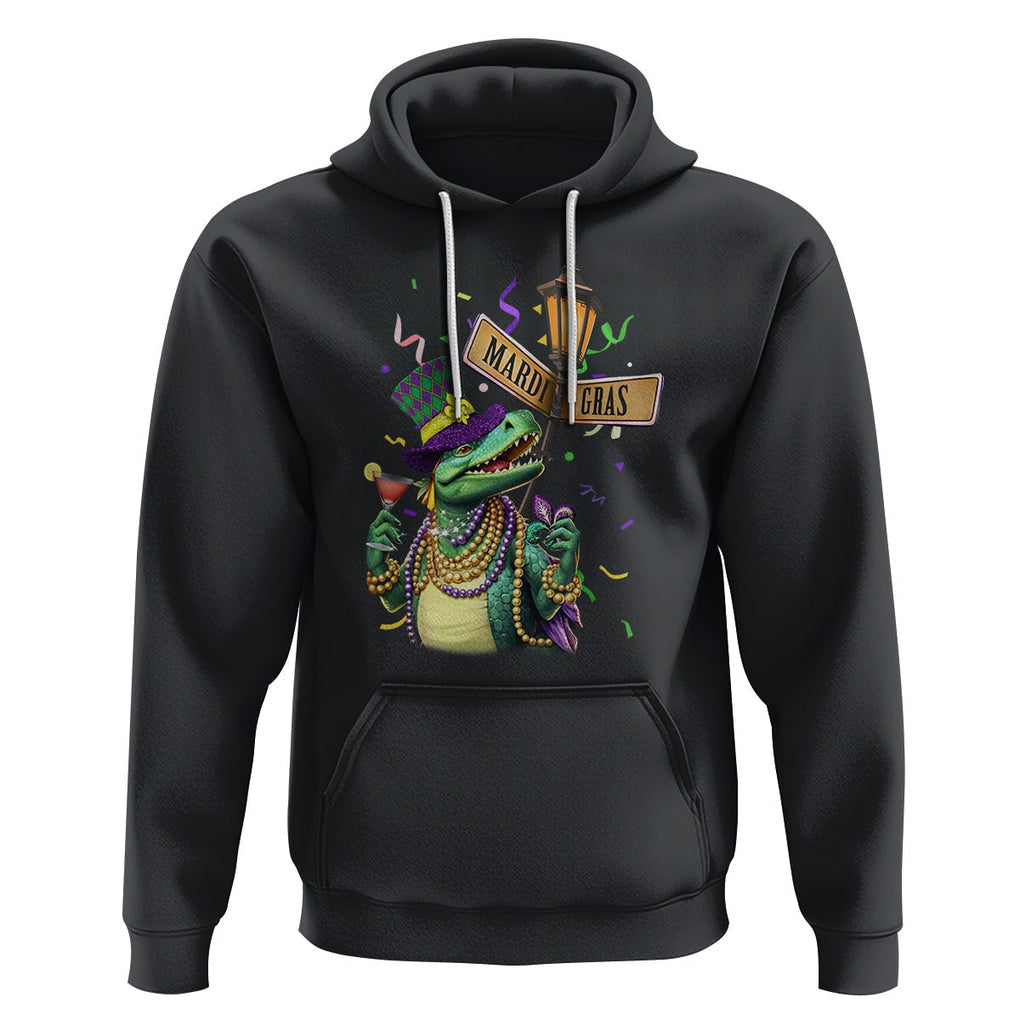 Bead Dinosaur Funny Mardi Grawr Gras Hoodie TS09 Black Printyourwear