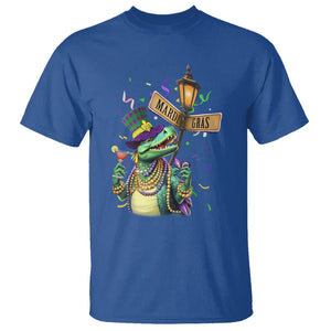 Bead Dinosaur Funny Mardi Grawr Gras T Shirt TS09 Royal Blue Printyourwear