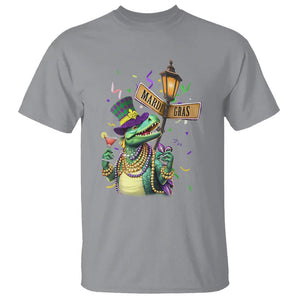 Bead Dinosaur Funny Mardi Grawr Gras T Shirt TS09 Sport Gray Printyourwear