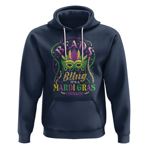 Beads And Bling It's A Mardi Gras Thing Hoodie TS09 Navy Printyourwear