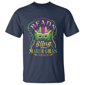 Beads And Bling It's A Mardi Gras Thing T Shirt TS09 Navy Printyourwear