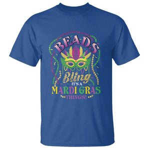 Beads And Bling It's A Mardi Gras Thing T Shirt TS09 Royal Blue Printyourwear