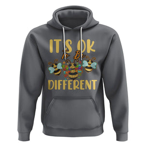 Bee Autism Awareness Hoodie It's Ok To Be Different Spectrum Puzzle Piece TS02 Charcoal Printyourwear