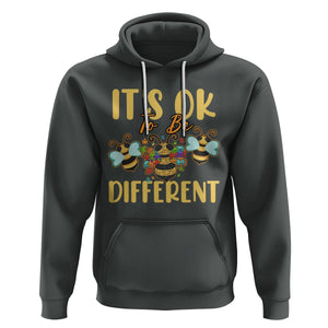 Bee Autism Awareness Hoodie It's Ok To Be Different Spectrum Puzzle Piece TS02 Dark Heather Printyourwear