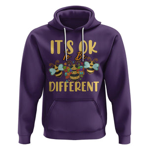 Bee Autism Awareness Hoodie It's Ok To Be Different Spectrum Puzzle Piece TS02 Purple Printyourwear