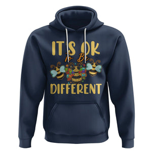 Bee Autism Awareness Hoodie It's Ok To Be Different Spectrum Puzzle Piece TS02 Navy Printyourwear