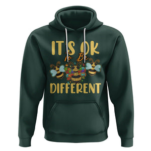 Bee Autism Awareness Hoodie It's Ok To Be Different Spectrum Puzzle Piece TS02 Dark Forest Green Printyourwear