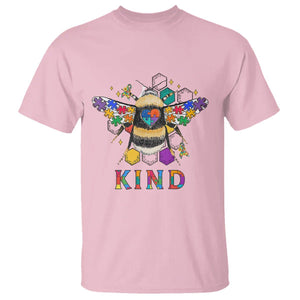 Bee Autism Awareness T Shirt Be Kind Bumblebee Spectrum Ribbon Puzzle Piece TS02 Light Pink Printyourwear