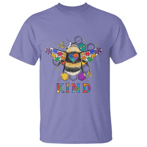 Bee Autism Awareness T Shirt Be Kind Bumblebee Spectrum Ribbon Puzzle Piece TS02 Violet Printyourwear