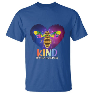 Bee Autism Awareness T Shirt Be Kind Pun Puzzle Piece Heart Love Support Autistic TS02 Royal Blue Printyourwear