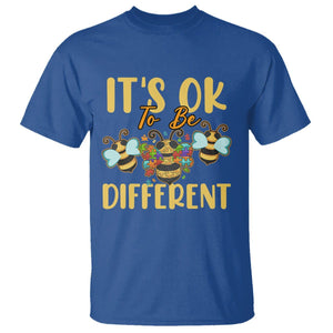 Bee Autism Awareness T Shirt It's Ok To Be Different Spectrum Puzzle Piece TS02 Royal Blue Printyourwear