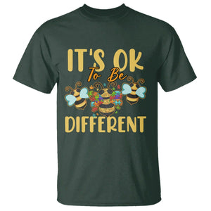 Bee Autism Awareness T Shirt It's Ok To Be Different Spectrum Puzzle Piece TS02 Dark Forest Green Printyourwear