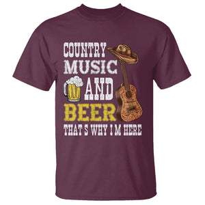 Beer Lover T Shirt Country Music And Beer That's Why I'm Here Western Drinking TS02 Printyourwear