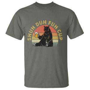 Beer Lover T Shirt Shuh Duh Fuh Cup Retro Funny Bear Drinking Beer Camping TS02 Printyourwear