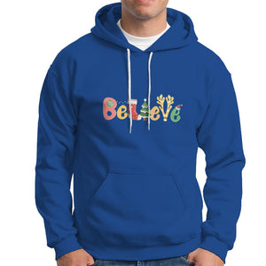 Believe Christmas Hoodie Santa Claus Reindeer Candy Cane Groovy Xmas TS02 Royal Blue Printyourwear