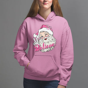 Believe Christmas Vintage Pink Santa Claus Hoodie TS09 Azalea Printyourwear