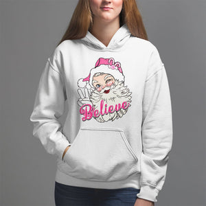 Believe Christmas Vintage Pink Santa Claus Hoodie TS09 White Printyourwear