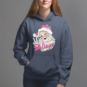 Believe Christmas Vintage Pink Santa Claus Hoodie TS09 Navy Printyourwear