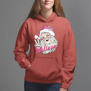 Believe Christmas Vintage Pink Santa Claus Hoodie TS09 Red Printyourwear