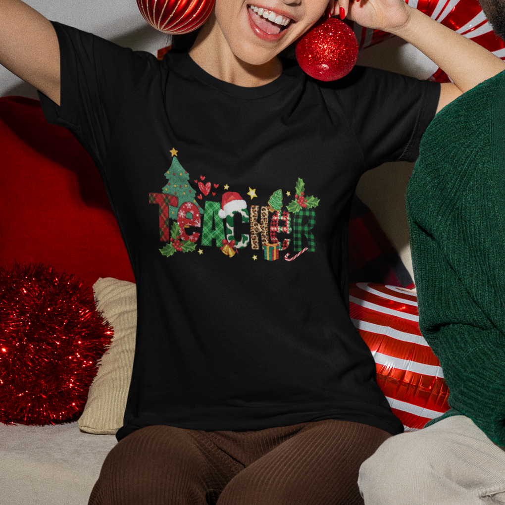 Teacher Christmas T Shirt Merry Xmas Gifts TS02 Printyourwear