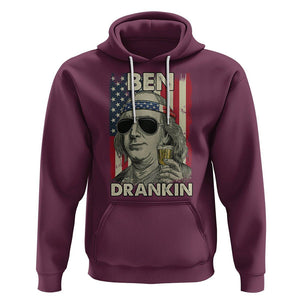 Benjamin Franklin Hoodie Ben Drankin' Funny 4th Of July TS02 Maroon Printyourwear