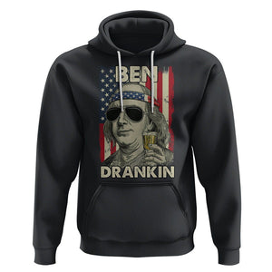 Benjamin Franklin Hoodie Ben Drankin' Funny 4th Of July TS02 Black Printyourwear