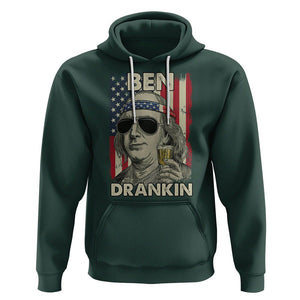 Benjamin Franklin Hoodie Ben Drankin' Funny 4th Of July TS02 Dark Forest Green Printyourwear