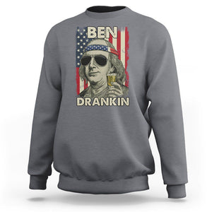 Benjamin Franklin Sweatshirt Ben Drankin' Funny 4th Of July TS02 Charcoal Printyourwear