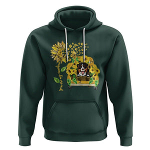 Bernese Mountain Dog Hoodie You Are My Sunshine Sunflower TS02 Dark Forest Green Printyourwear