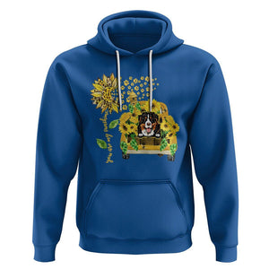 Bernese Mountain Dog Hoodie You Are My Sunshine Sunflower TS02 Royal Blue Printyourwear