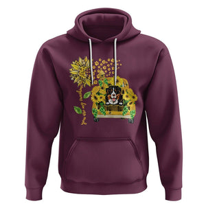 Bernese Mountain Dog Hoodie You Are My Sunshine Sunflower TS02 Maroon Printyourwear