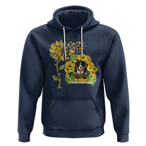 Bernese Mountain Dog Hoodie You Are My Sunshine Sunflower TS02 Navy Printyourwear