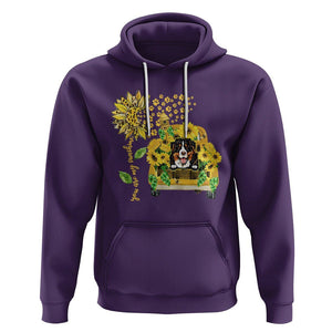 Bernese Mountain Dog Hoodie You Are My Sunshine Sunflower TS02 Purple Printyourwear